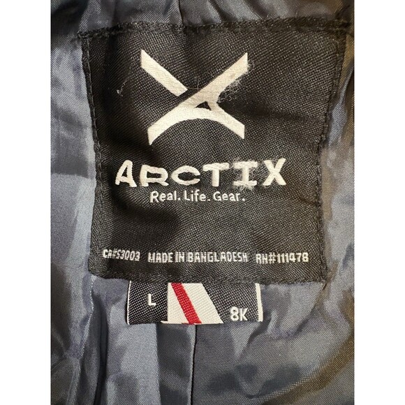 Arctix Ski Snow Pants Kids Black Grey White Camo Reinforced Knees Seat Size L - Picture 10 of 11